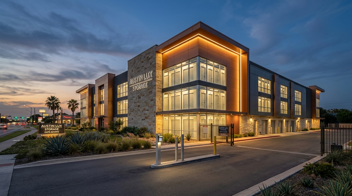 Institutional self-storage facility corridor, L5 Legacy Capital